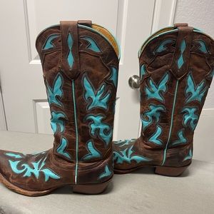 JOHNNY RINGO Turquoise Inlay cowboy boots
